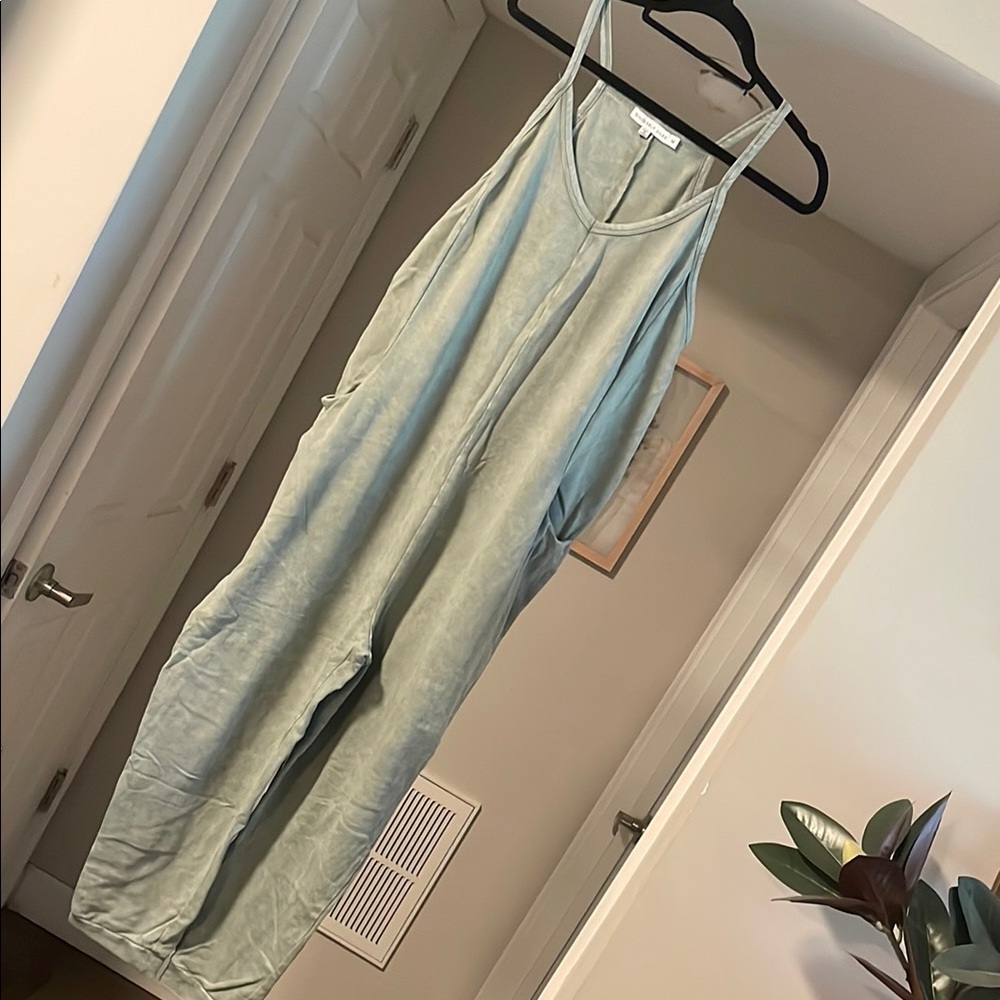 Sincerely Jules Washed Green Jumpsuit